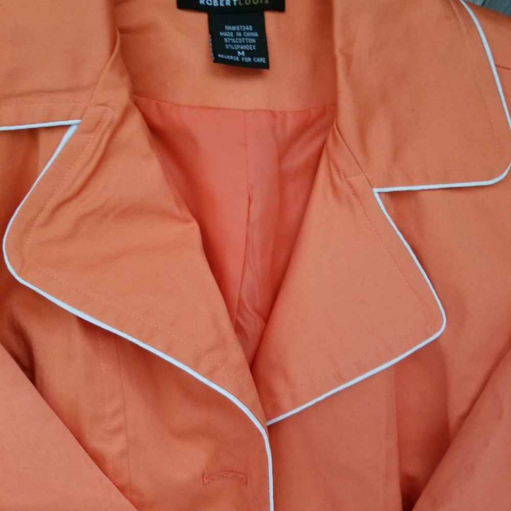 Tangerine Knee Length Jacket w/Belt